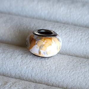 Sterling Silver Watercolor Swirls Style Gold and Silver Charm Abstract Unique